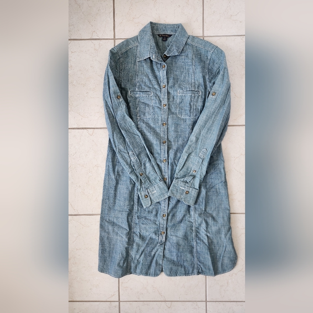 Brooks Brothers Denim Button-Up Shirt Dress
